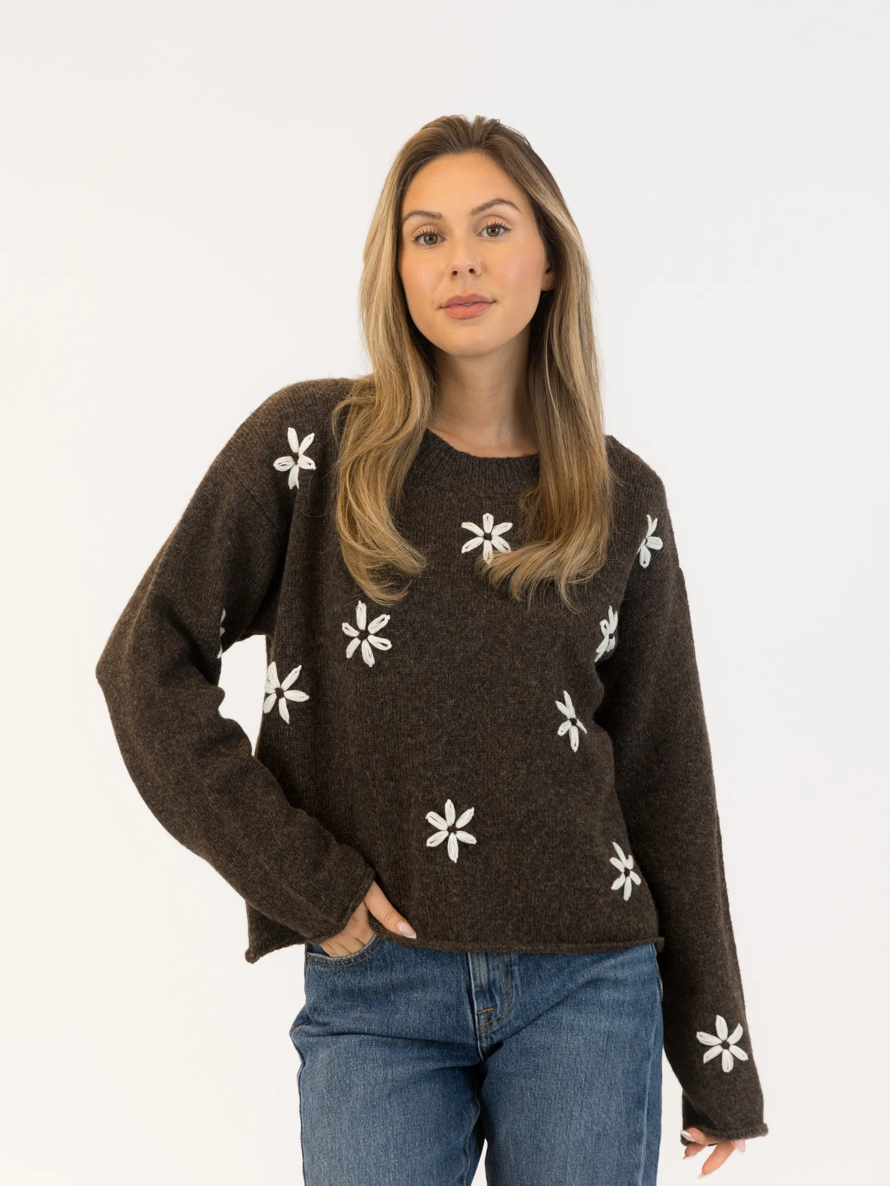 Aiden Daisy Crewneck Sweater sold by Plenty