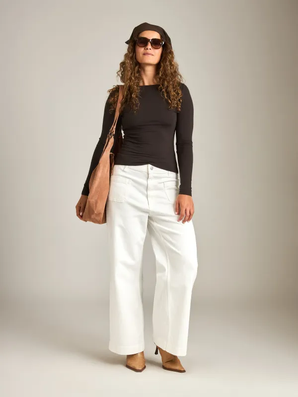 Nessa Boatneck Long Sleeve Top sold by Plenty