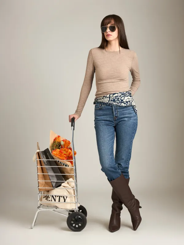 Bryony Wide Rib Long Sleeve Top sold by Plenty