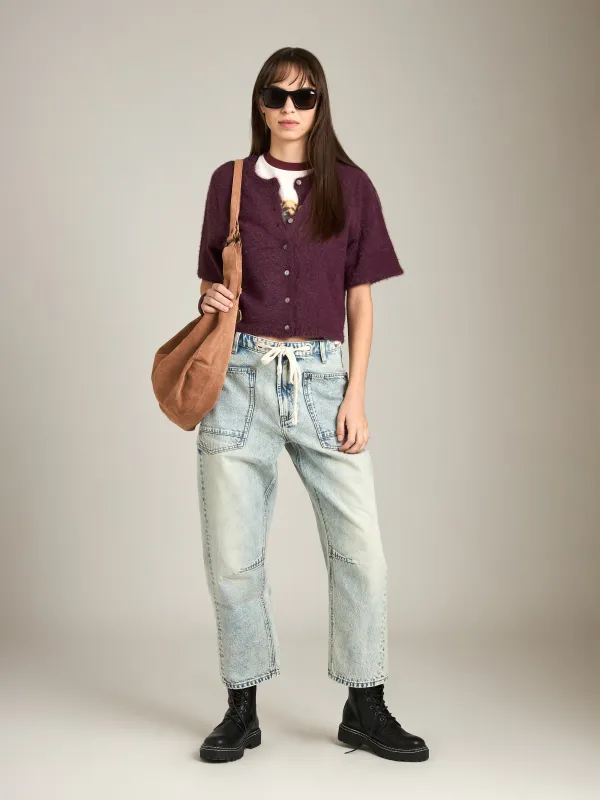 Barrel Denim With Drawstring sold by Plenty