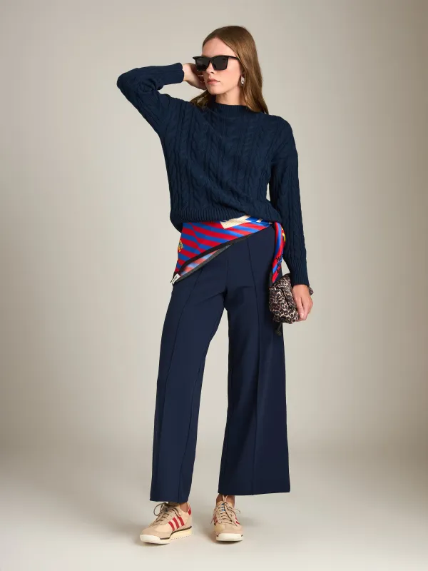 Ada Funnel Neck Cable Pullover Sweater sold by Plenty