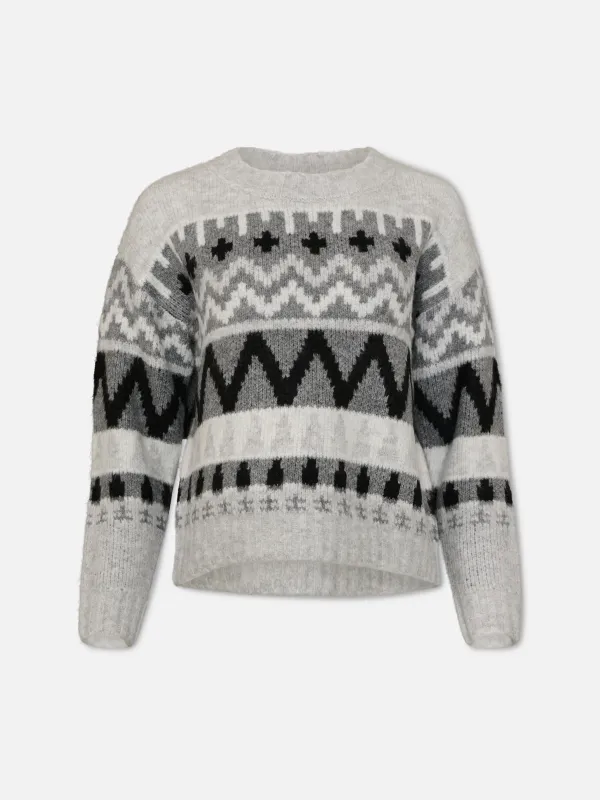Landen Fair Isle Crewneck Pullover Sweater sold by Plenty
