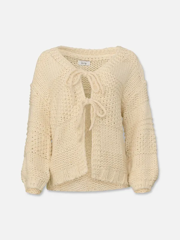 Iggy Chunky Tie Front Cardigan sold by Plenty