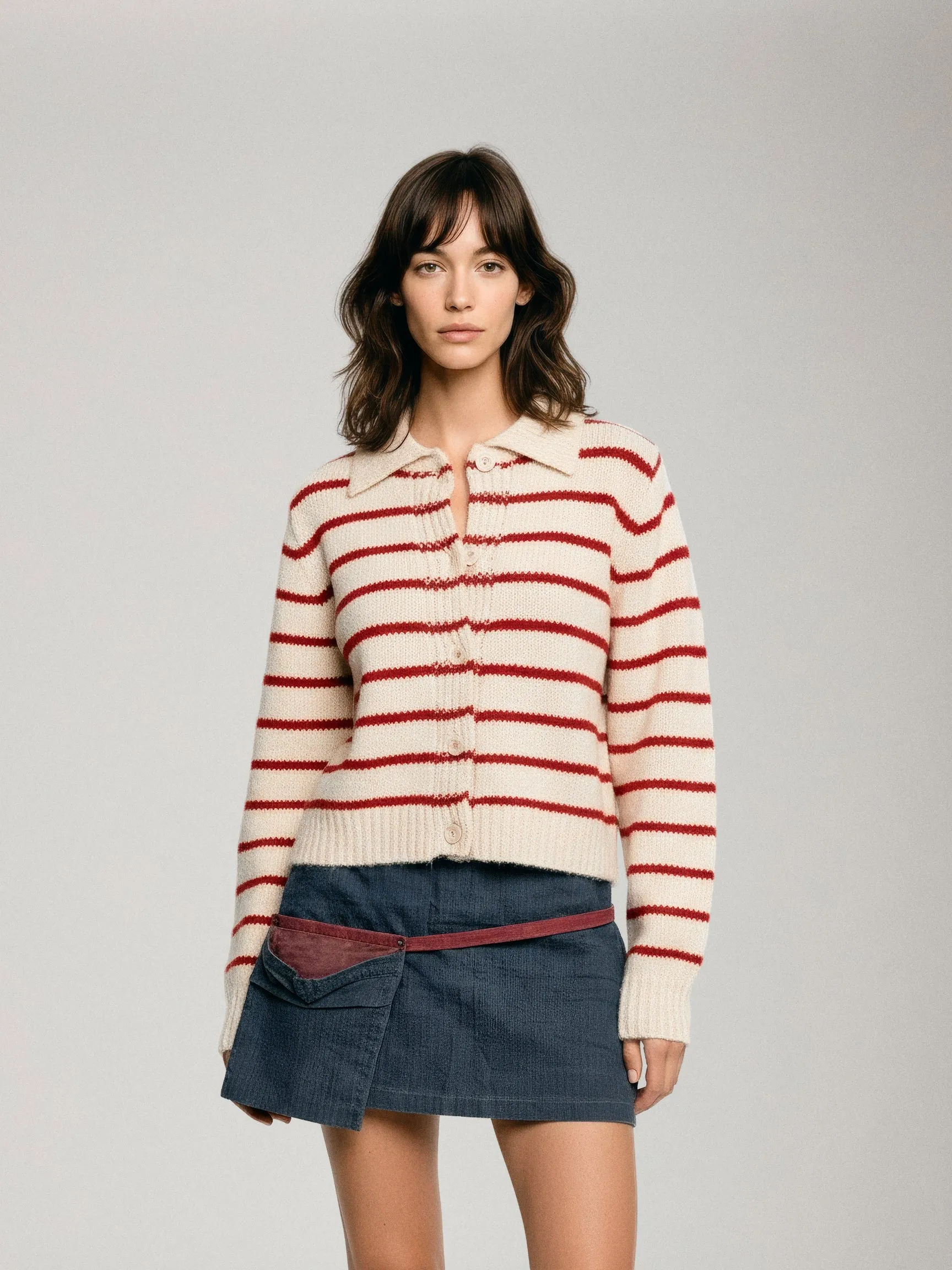 Striped Cardigan with Collar sold by Plenty product image thumbnail 2