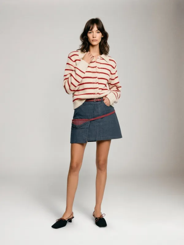 Striped Cardigan with Collar made by Plenty