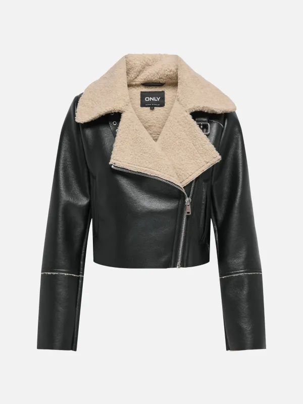 Dora Bonded Short Biker Jacket sold by Plenty