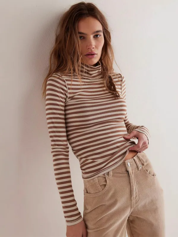 Good Good Stripe Turtleneck Longsleeve Top sold by Plenty