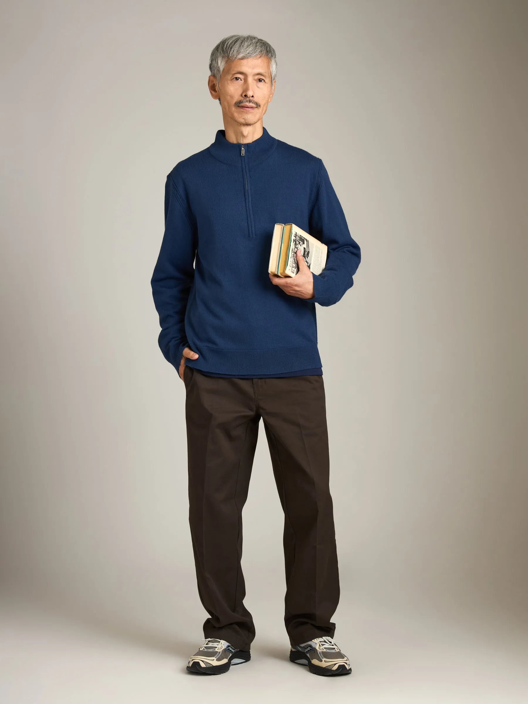 Jersey Stitch Quarter Zip Sweater sold by Plenty