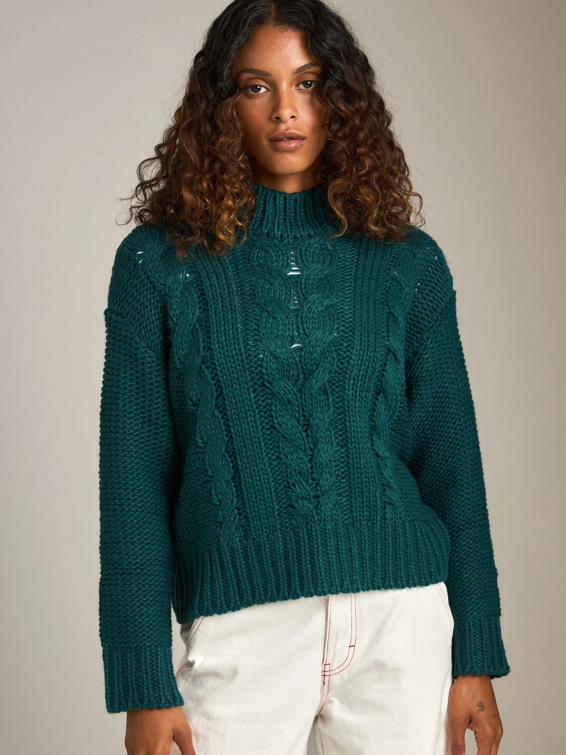 Mily Cable Knit Cropped Pullover Sweater sold by Plenty product image thumbnail 2