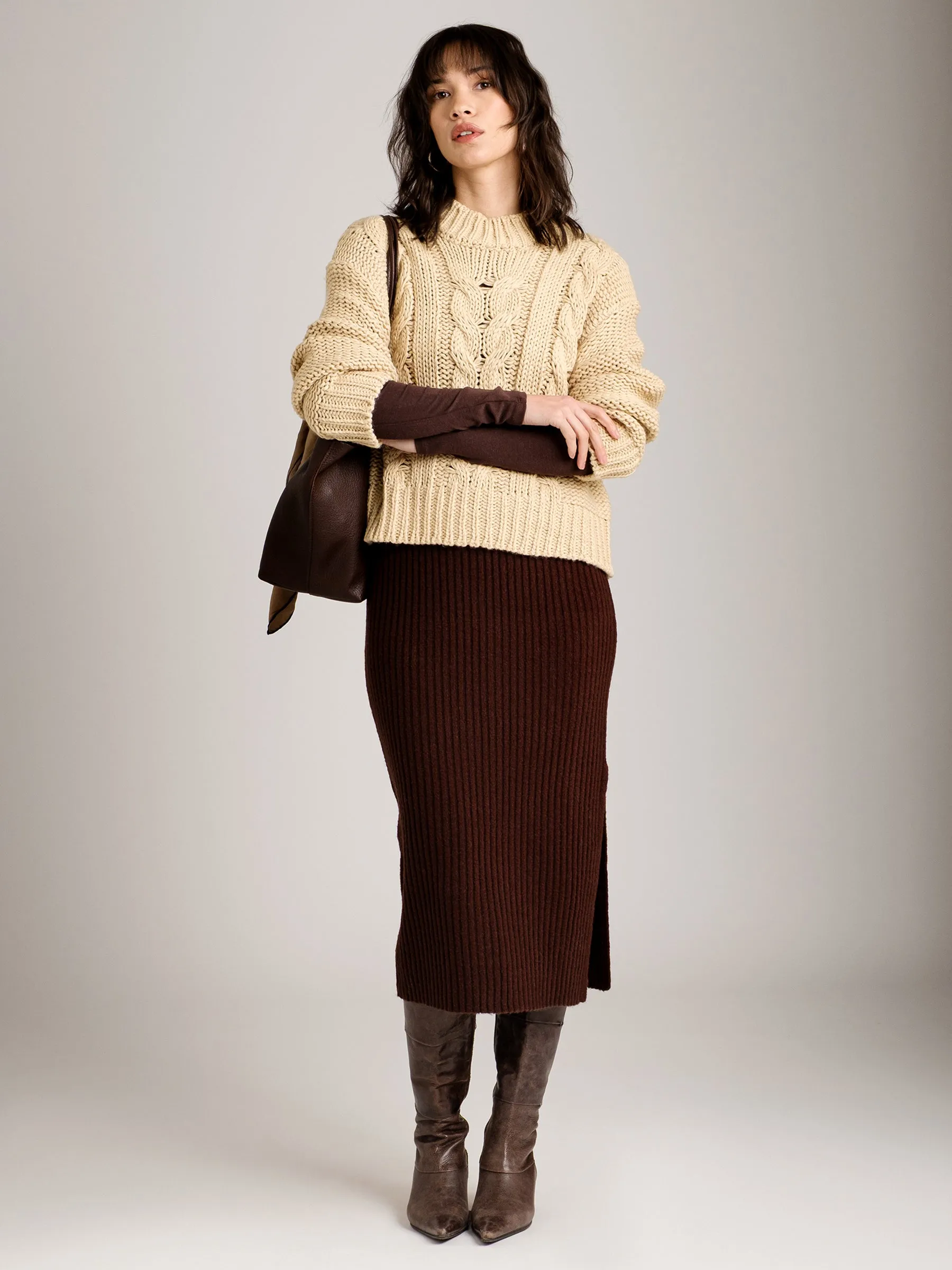 Mily Cable Knit Cropped Pullover Sweater sold by Plenty product image thumbnail 4