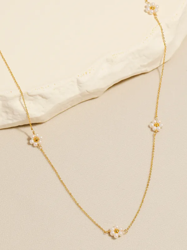 Flower Pearl Necklace sold by Plenty