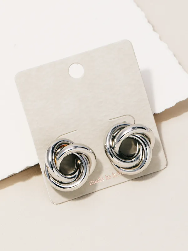 2 Row Knot Stud Earrings sold by Plenty