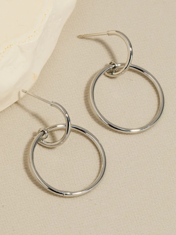 Round Hoop Stud Earrings sold by Plenty