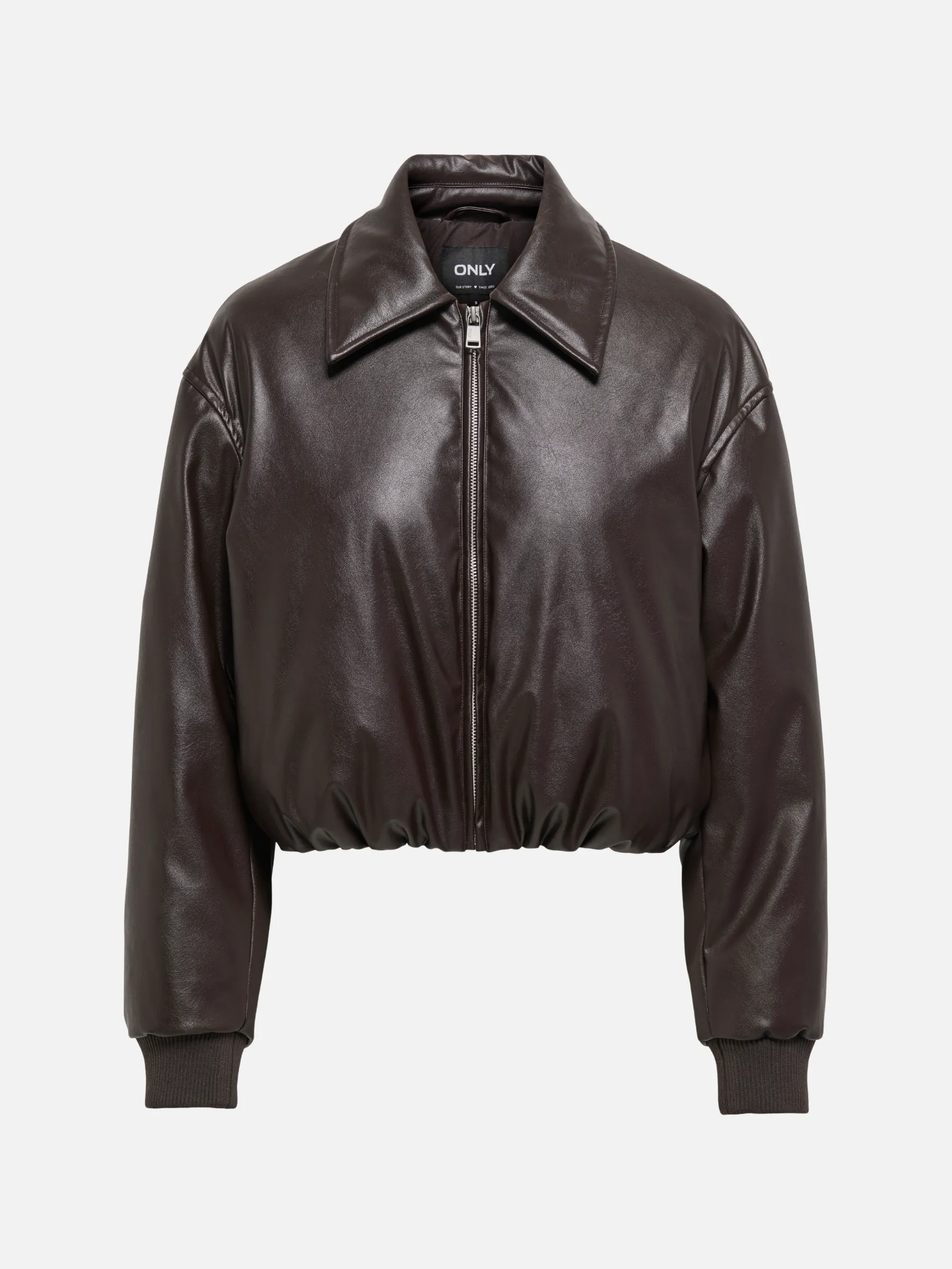 Marie Faux Leather Puffer Jacket sold by Plenty