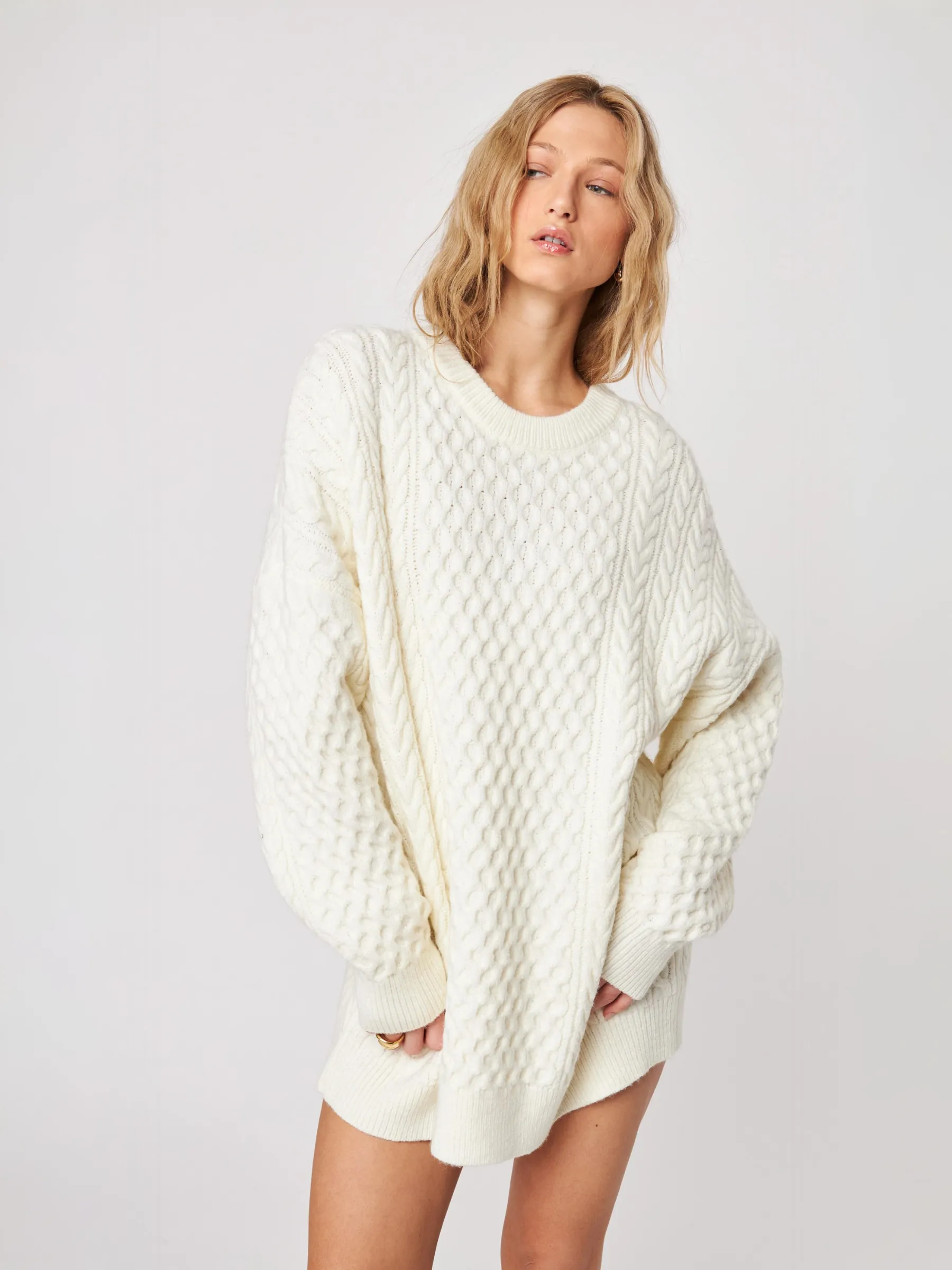 Kylo Oversized Cable Crewneck Sweater sold by Plenty product image thumbnail 2