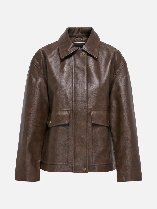 Jasmin Faux Leather Jacket made by Only