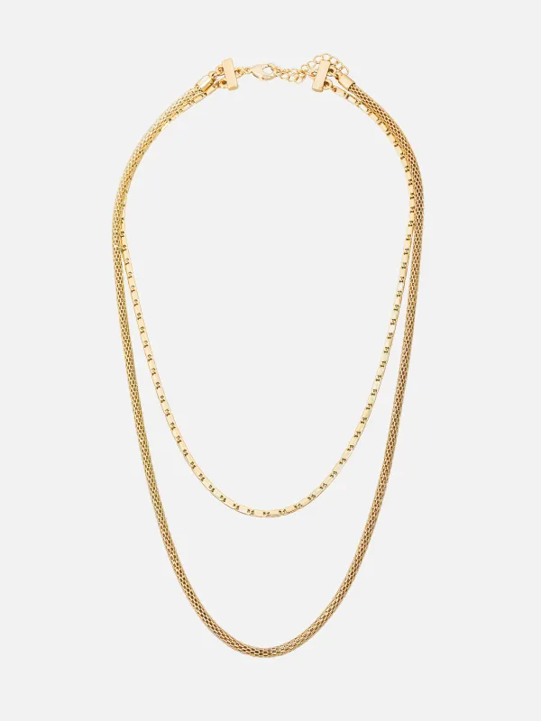 Round Mesh 2 Row Chain Necklace sold by Plenty