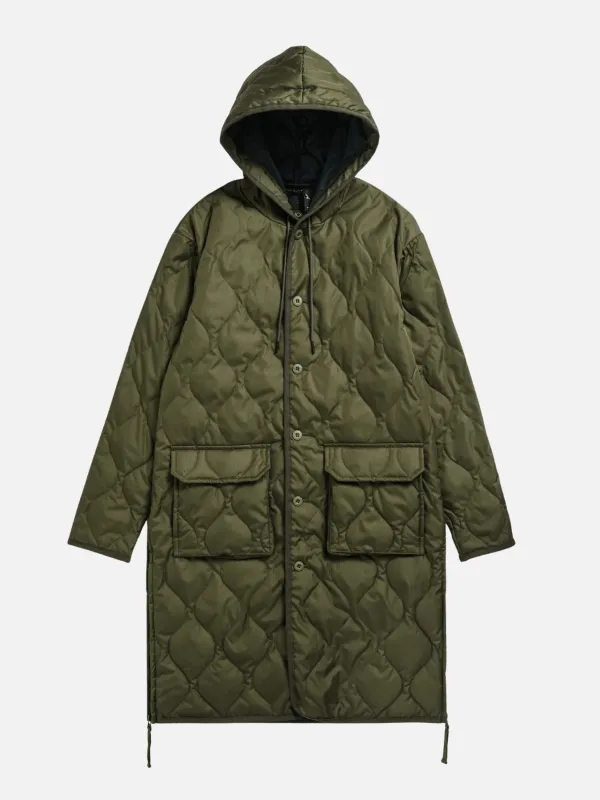 Military Hooded Long Down Coat sold by Plenty