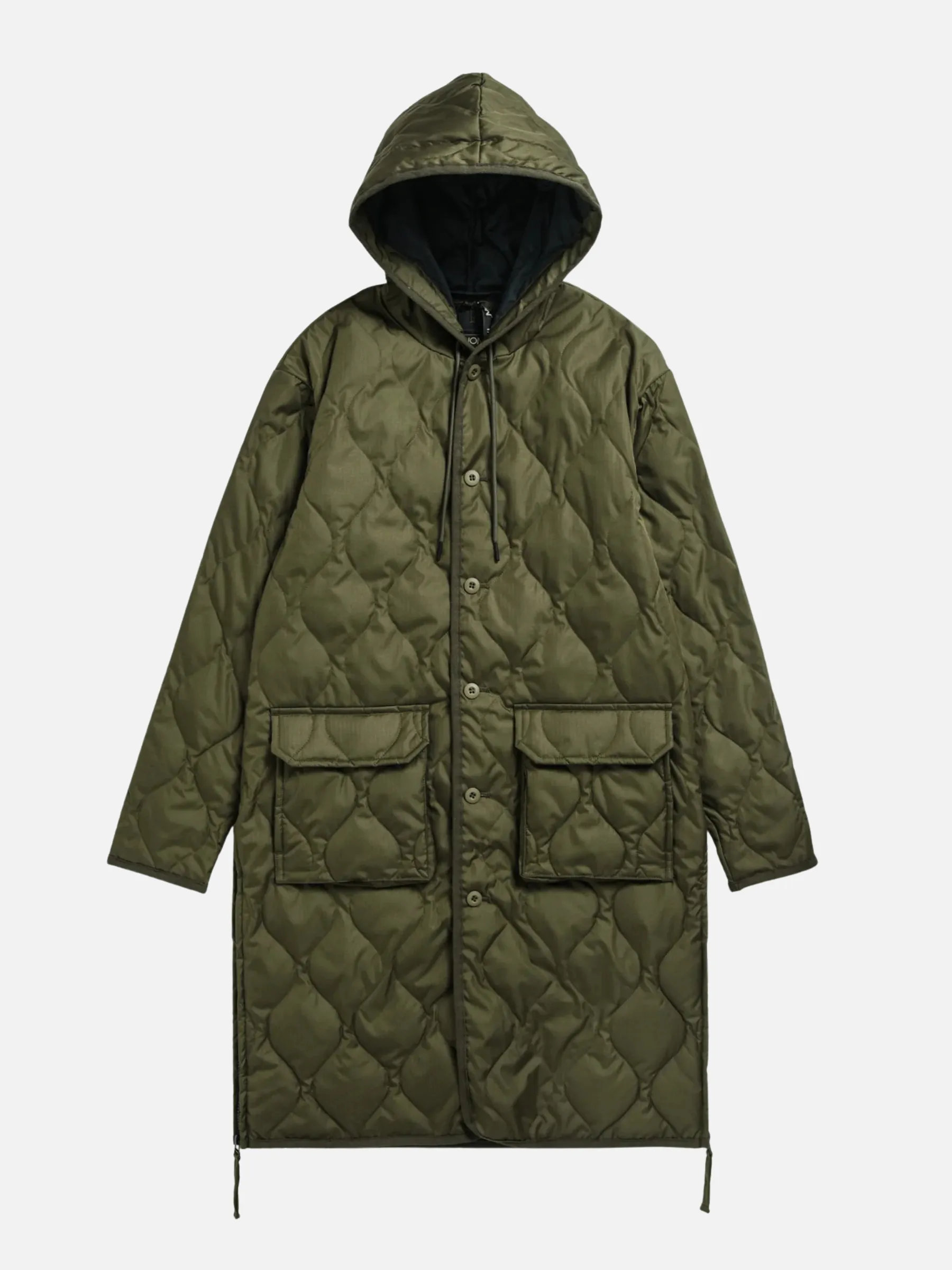 Military Hooded Long Down Coat sold by Plenty