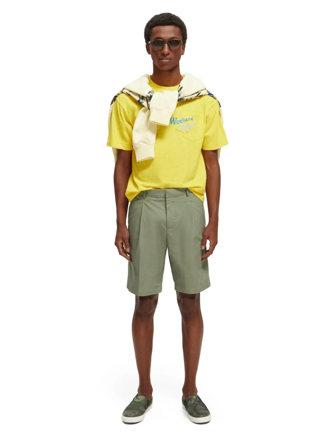 Relaxed Pleated Bermuda Shorts sold by Plenty