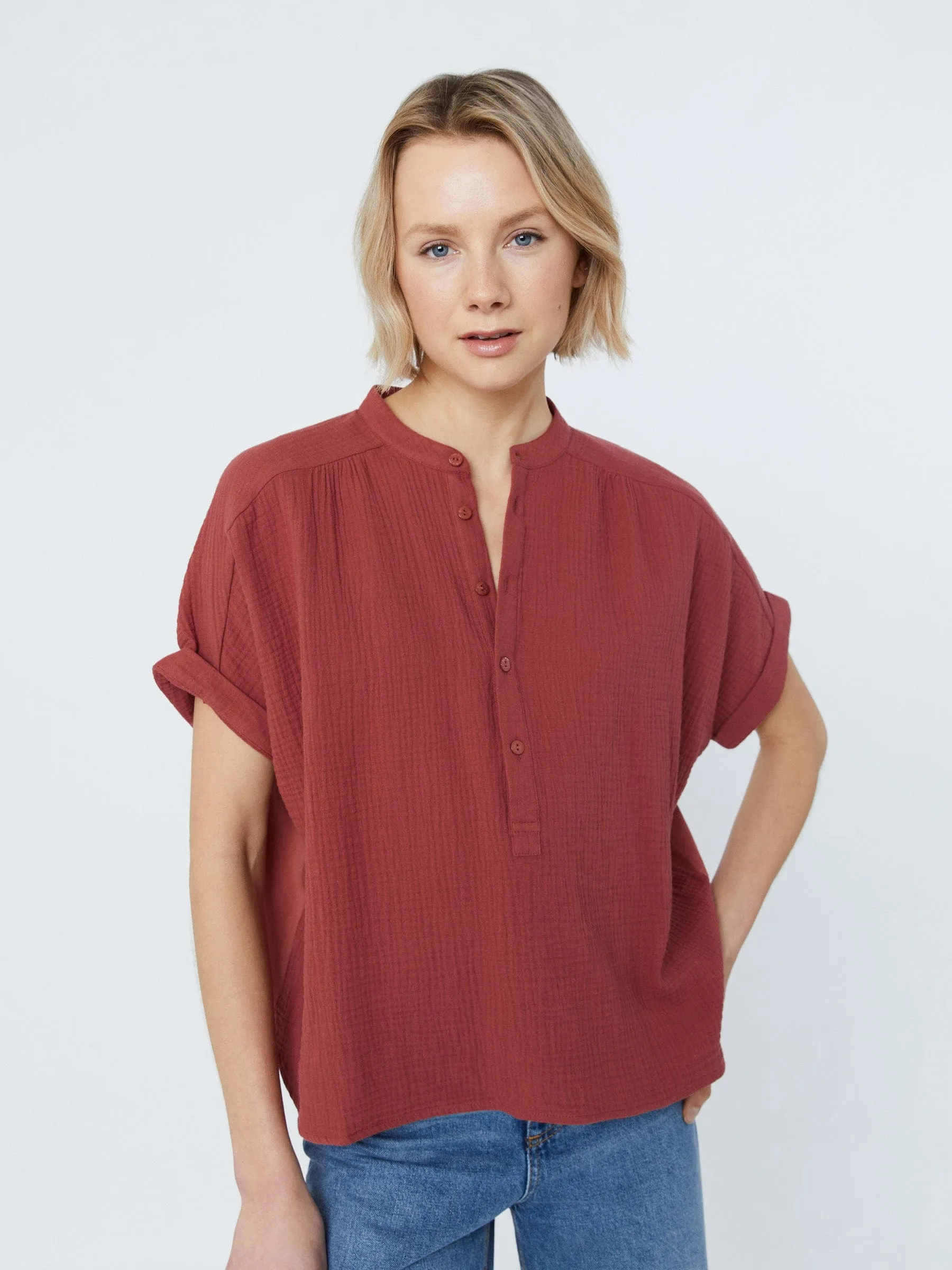 Cotton Gauze Miki Blouse sold by Plenty