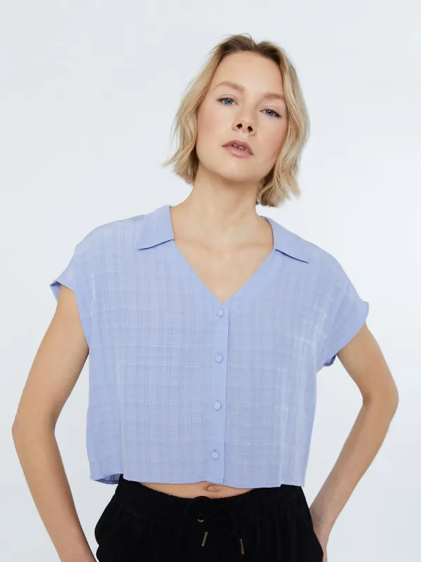 Bonita Polo Collar Blouse sold by Plenty