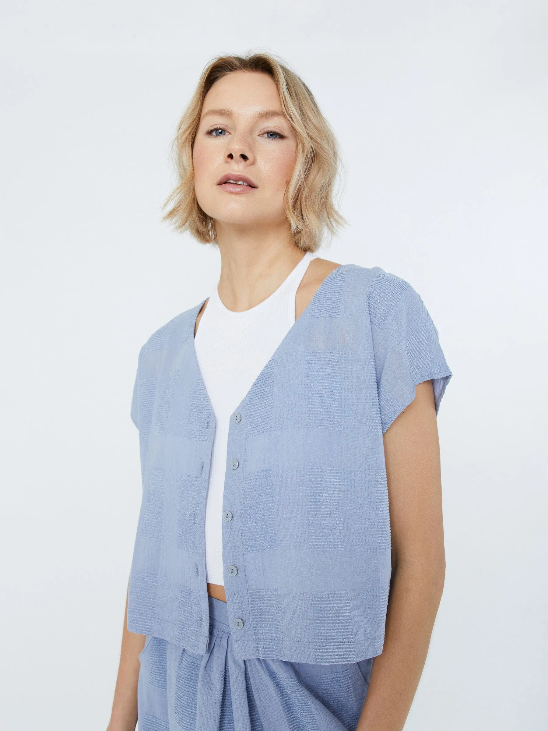 Cotton Check Leyla Blouse sold by Plenty product image thumbnail 4