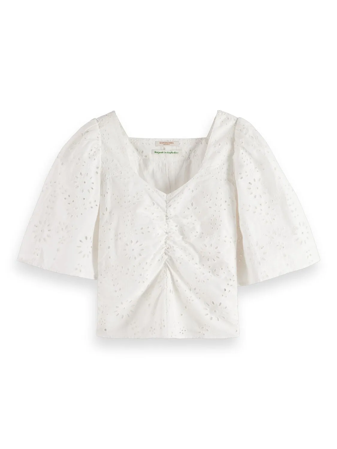 Eyelet Ruch Flutter Sleeve Top sold by Plenty product image thumbnail 5