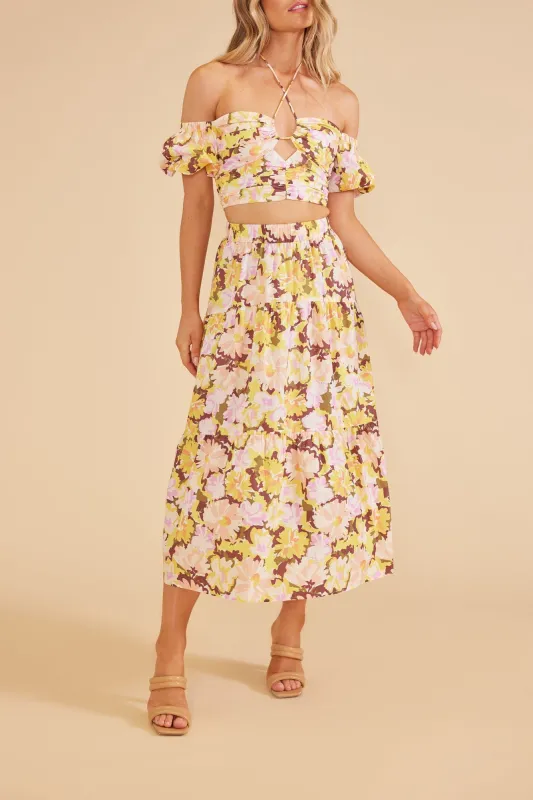 Zoey Floral Midi Skirt sold by Plenty