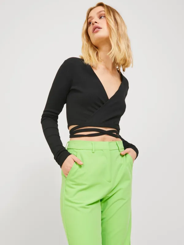 Frances Stretch Wrap Rib Top sold by Plenty
