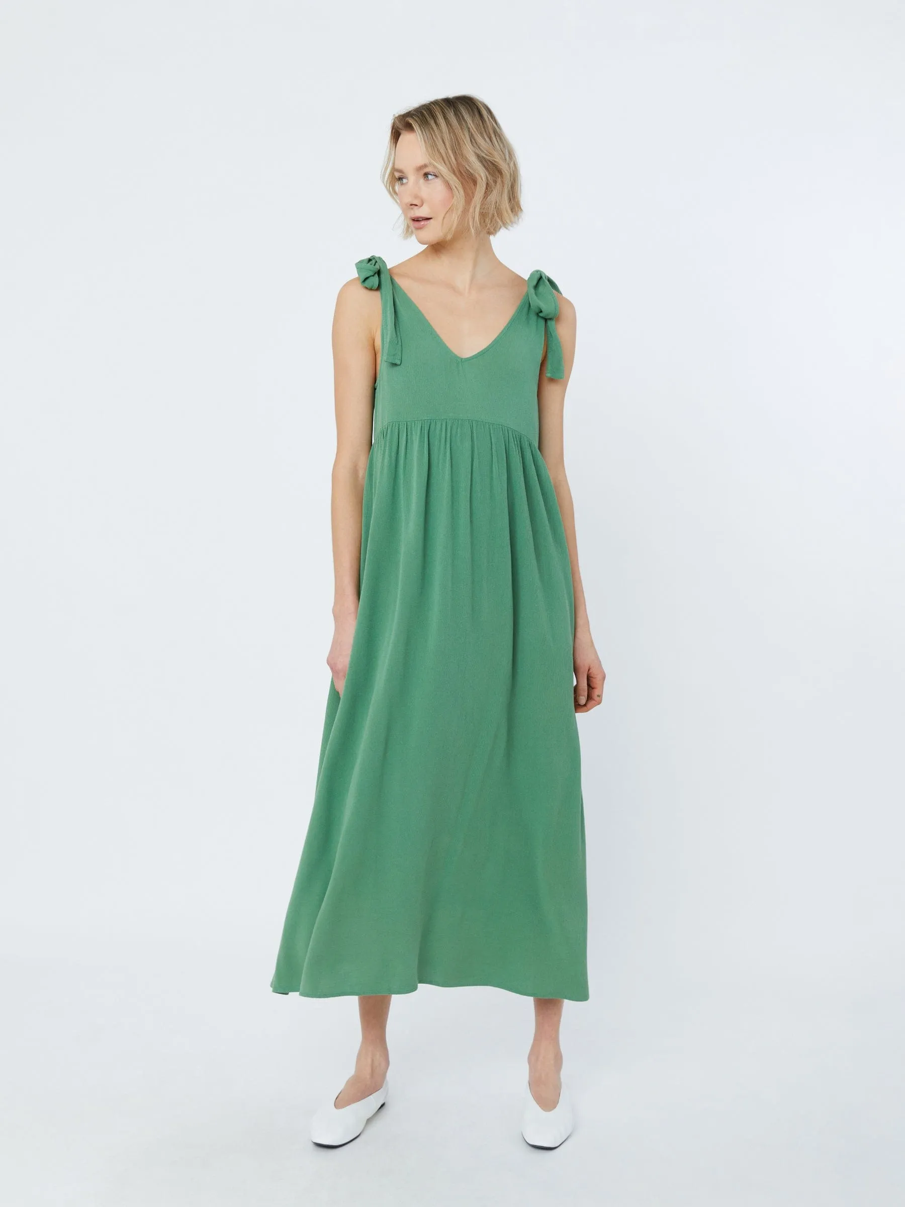 Mabel Shoulder Tie Maxi Dress sold by Plenty