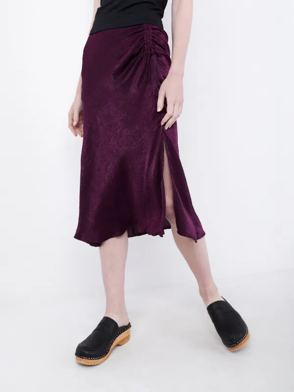 Satin Maribel Bias Skirt sold by Plenty