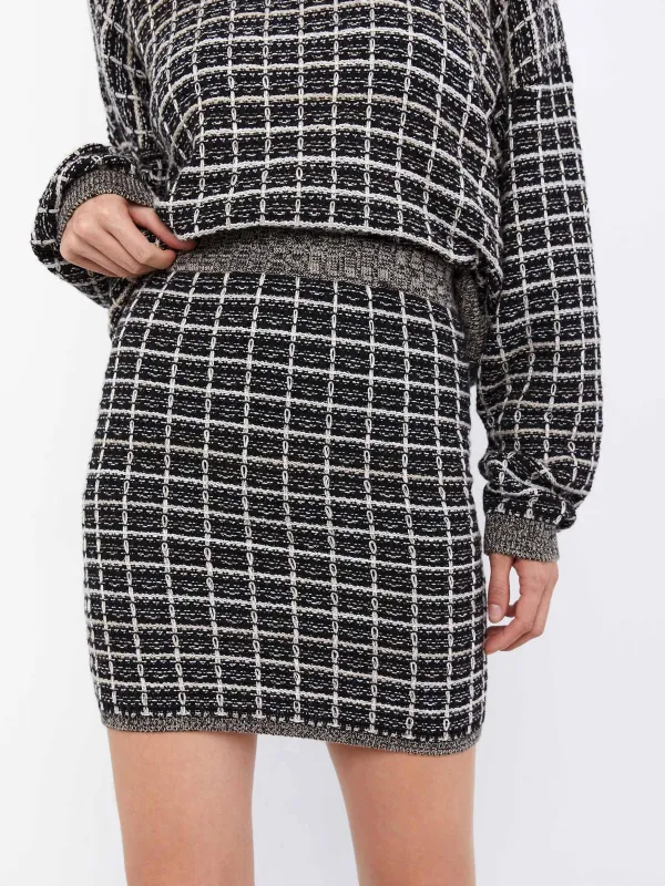 Omari Tweed Mini Skirt sold by Plenty