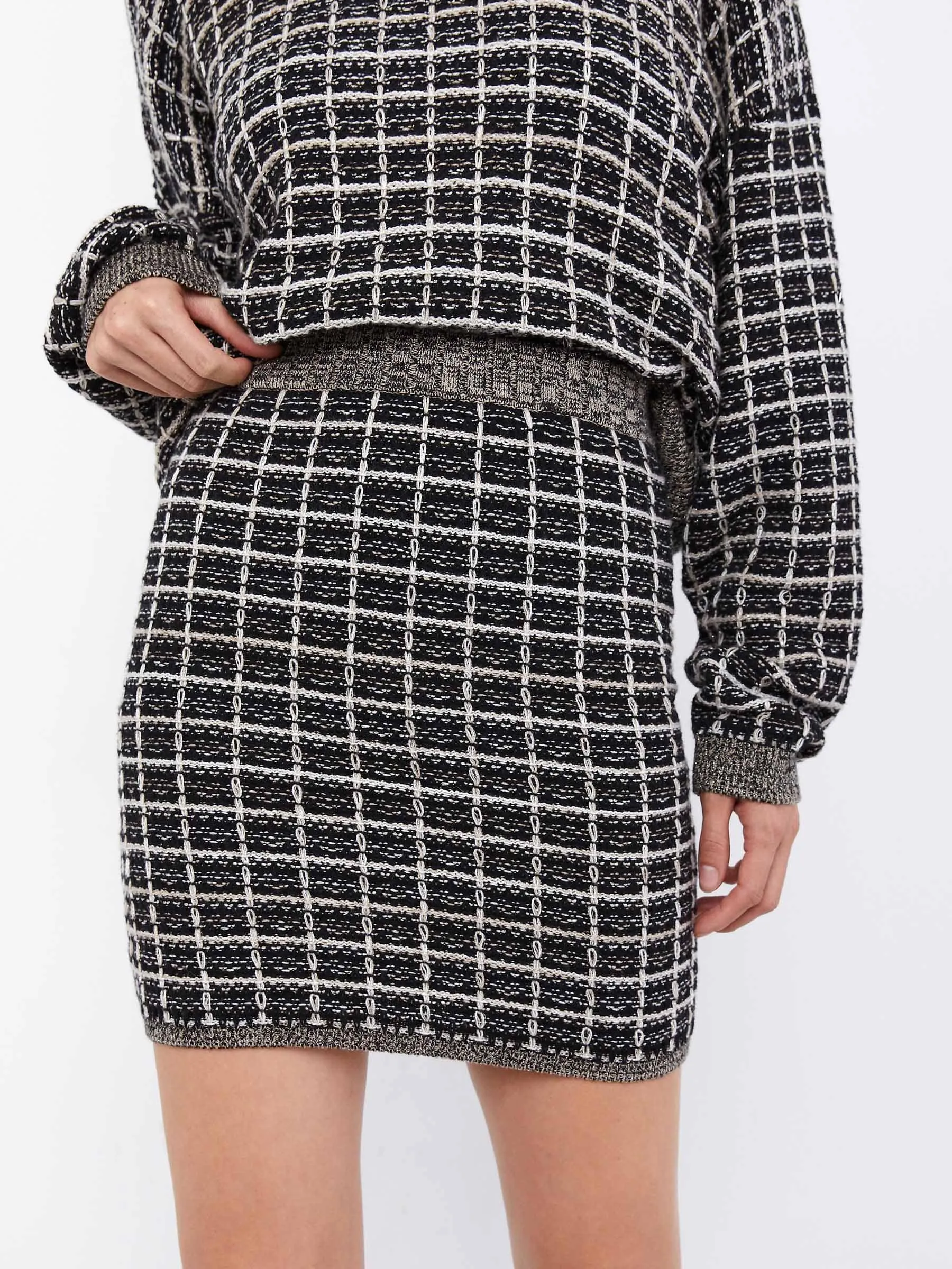 Omari Tweed Mini Skirt sold by Plenty