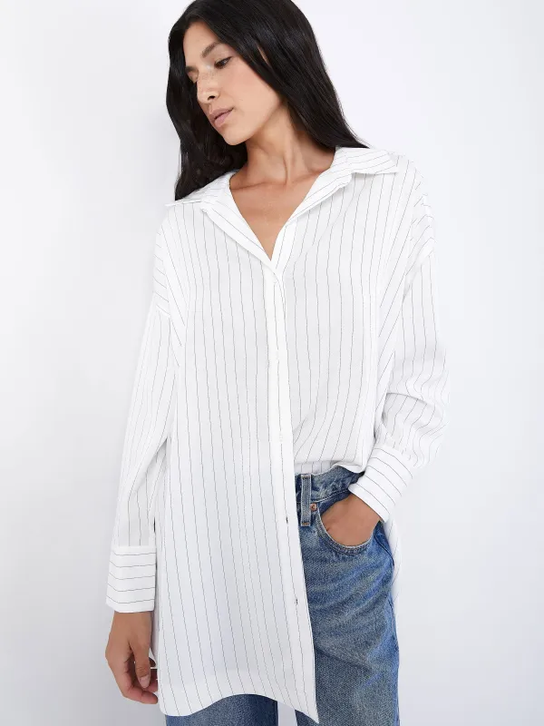 Montel Stripe Oversized Shirt sold by Plenty
