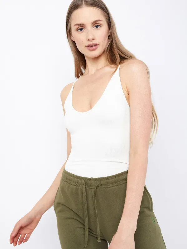 Jean Scoop Neck Tank sold by Plenty