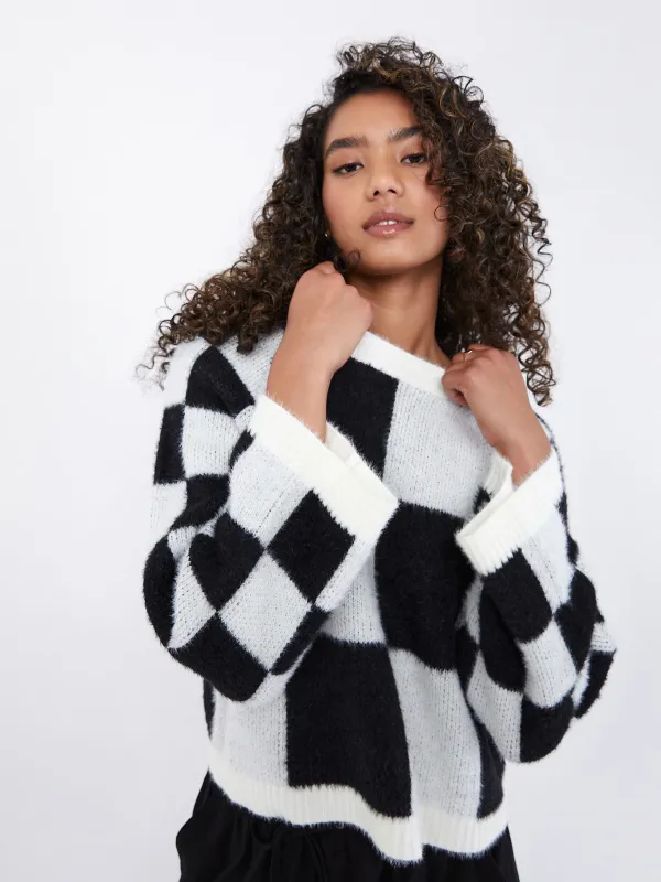 Hiroko Checkered Pullover sold by Plenty