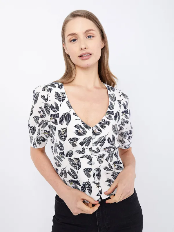 Print Mistral Puff Sleeve Blouse sold by Plenty