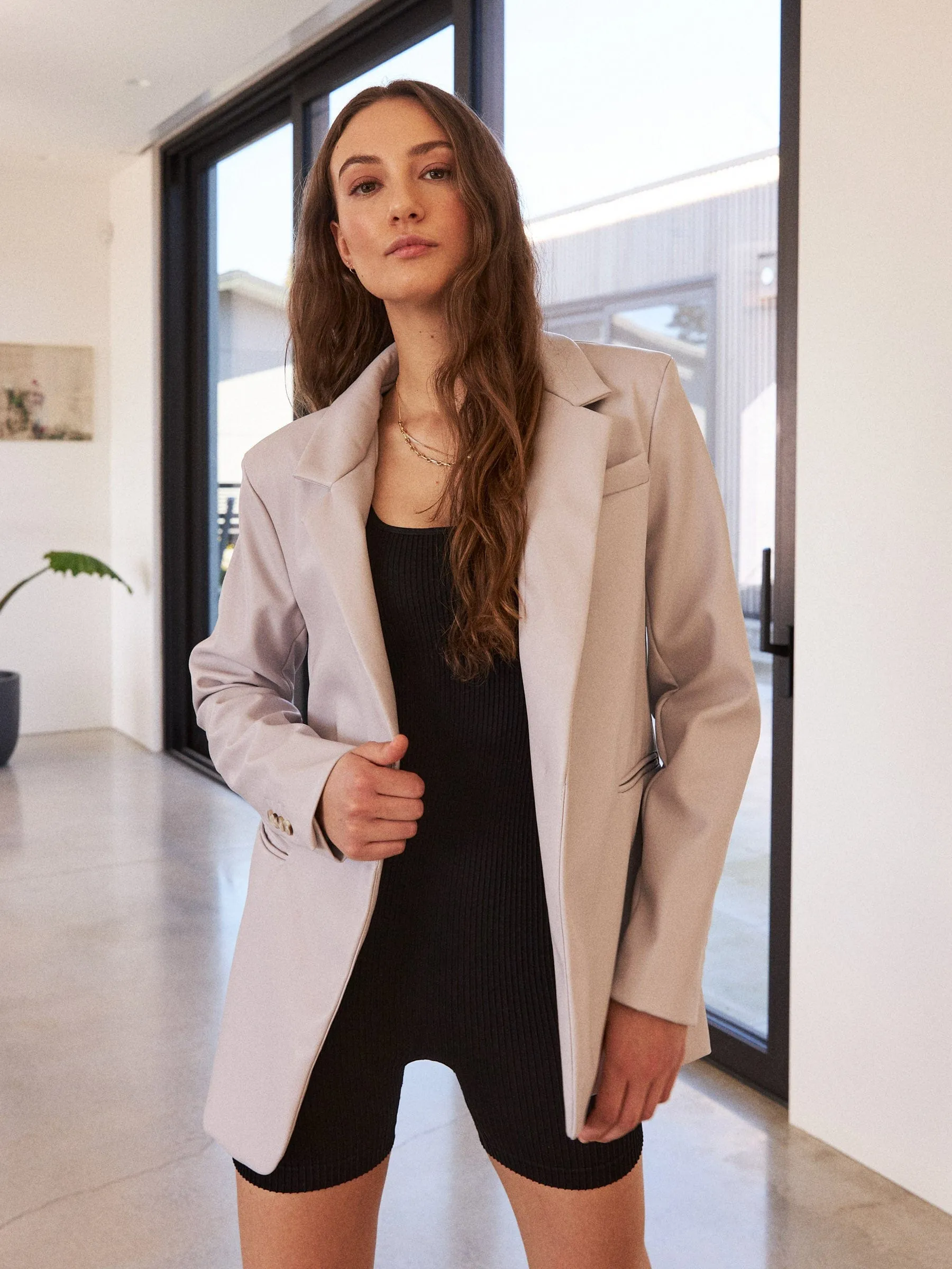 Vegan Leather 1 Button Blazer sold by Plenty product image thumbnail 3