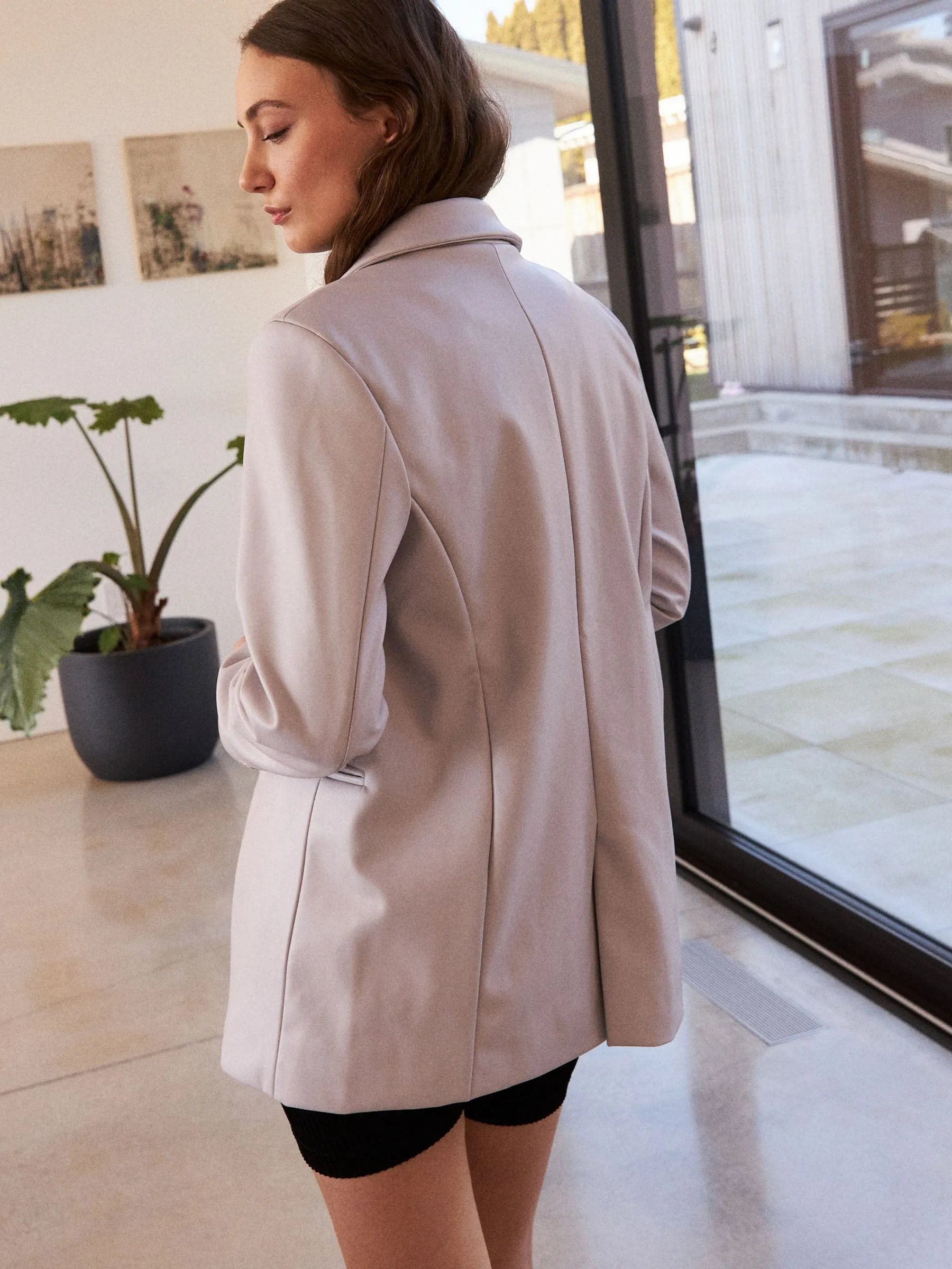 Vegan Leather 1 Button Blazer sold by Plenty product image thumbnail 4
