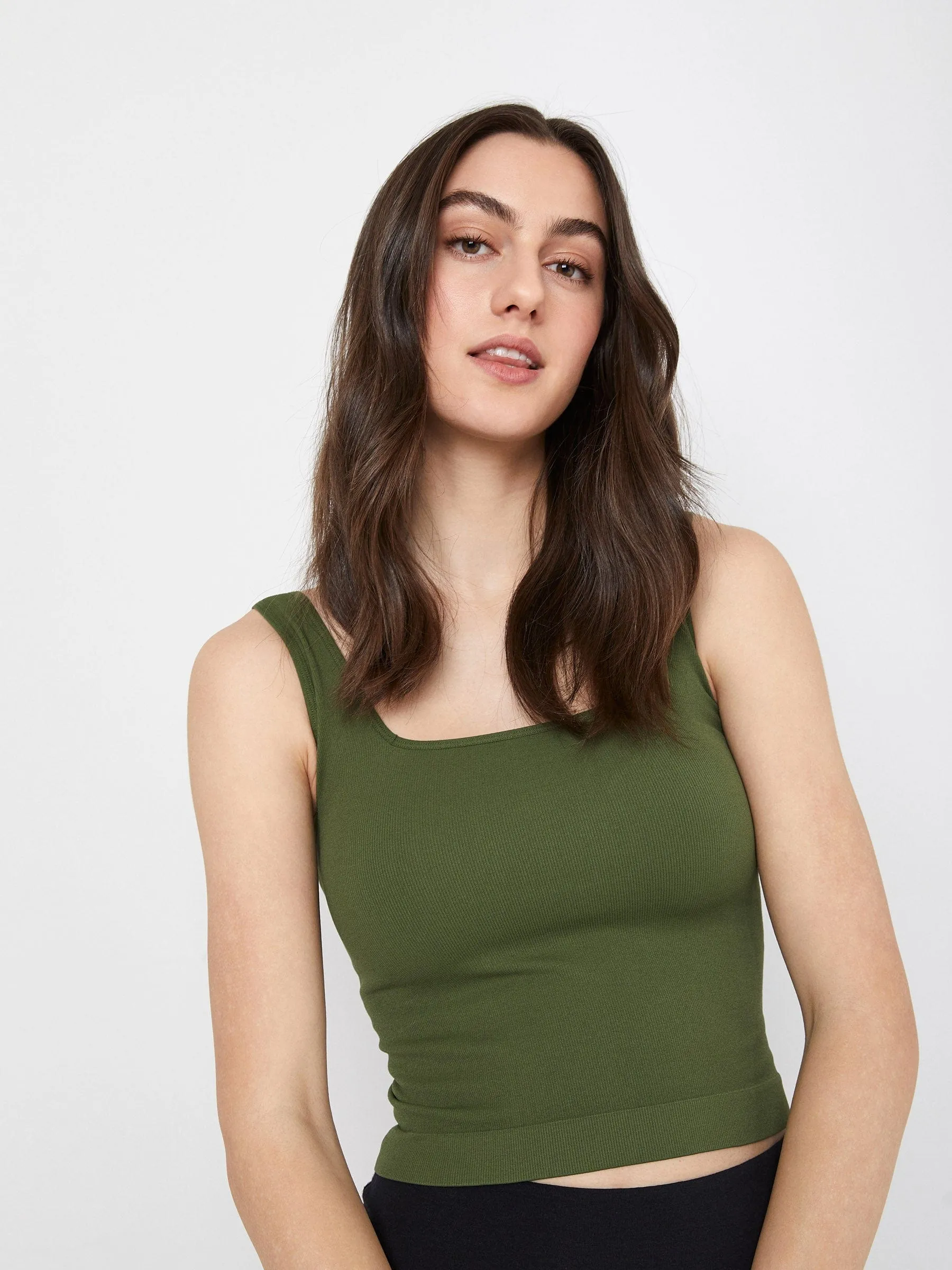 Sam Square Neck Tank sold by Plenty