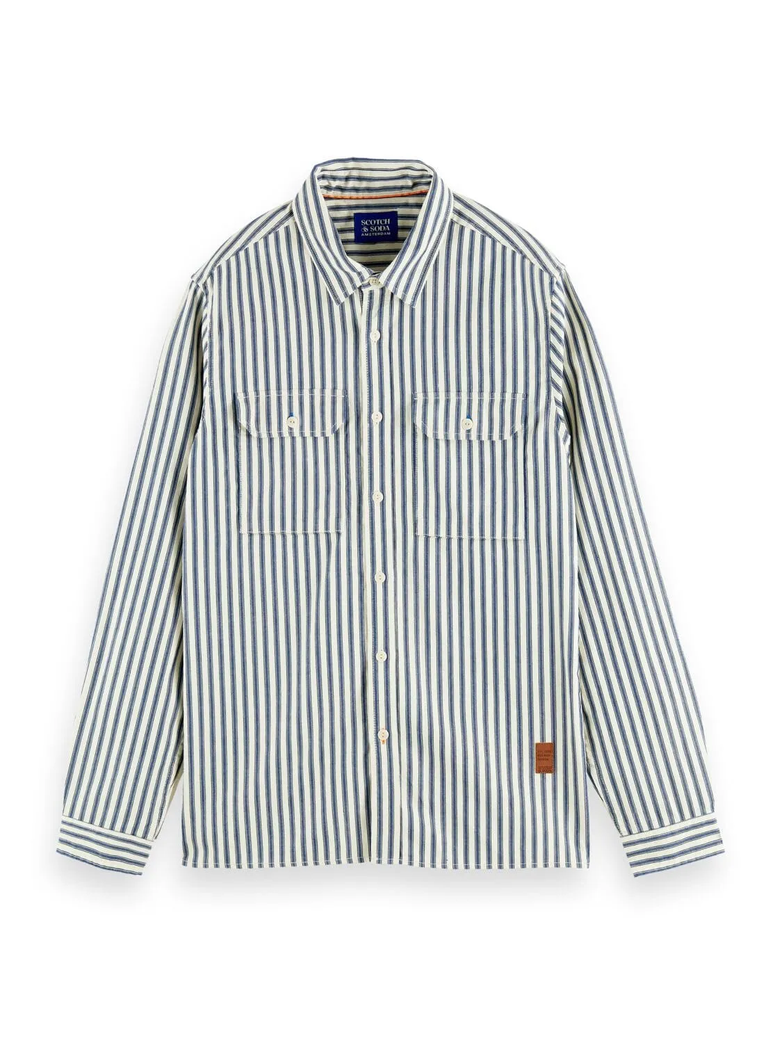 Indigo Stripe 2 Pocket Work Shirt sold by Plenty
