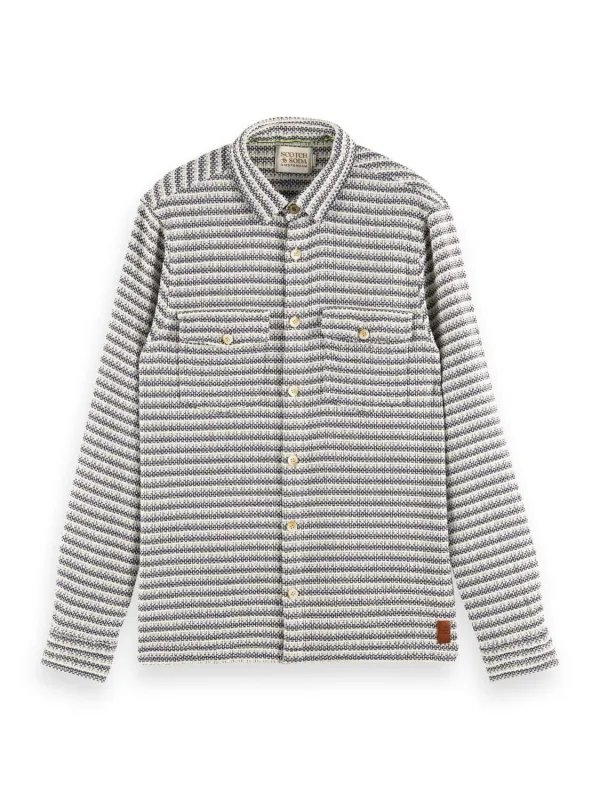 Texture Stripe Overshirt sold by Plenty