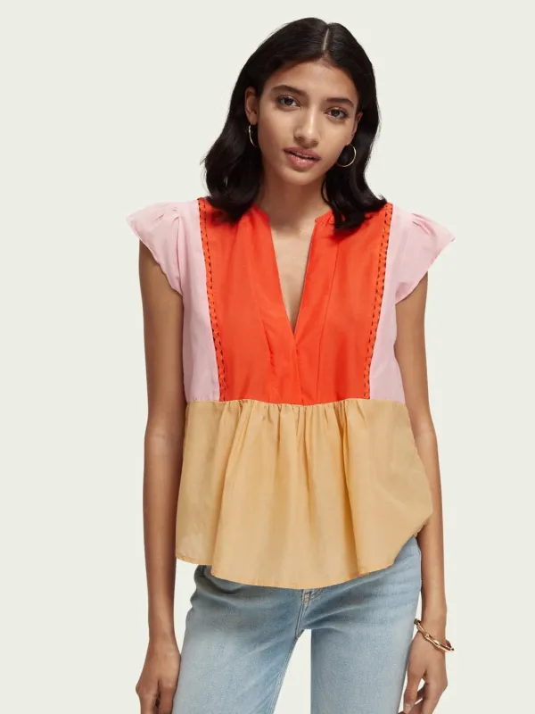 Colour Block Silk Blend Top sold by Plenty