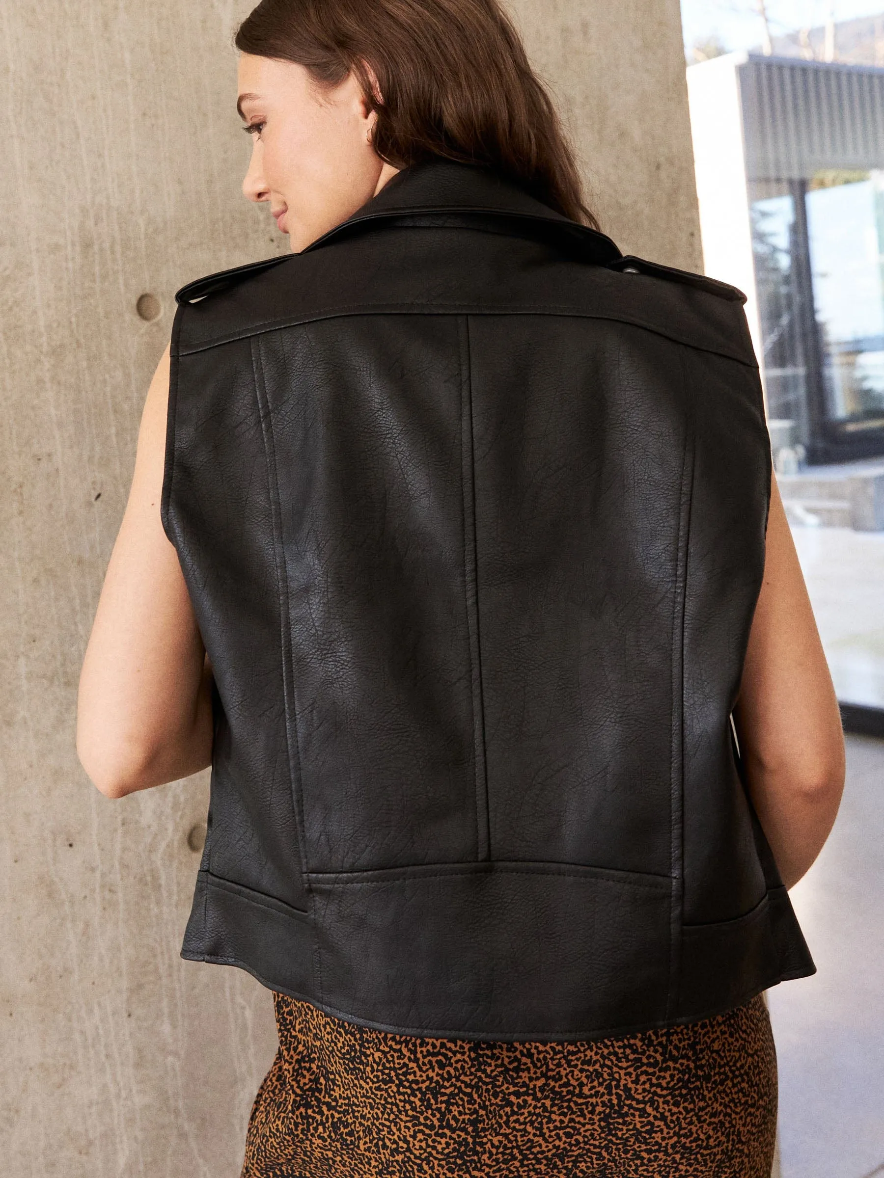 Vegan Leather Moto Vest sold by Plenty product image thumbnail 2