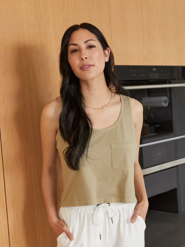 Crop Pocket Tank sold by Plenty