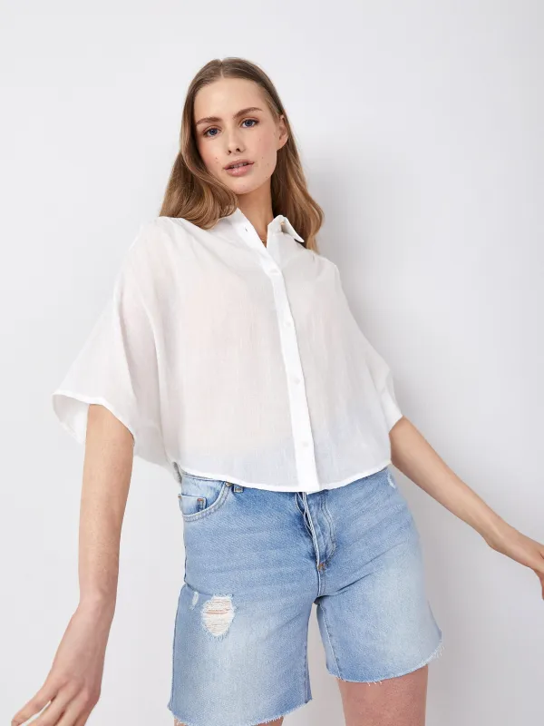 Free Flowy Cerise Button Down sold by Plenty