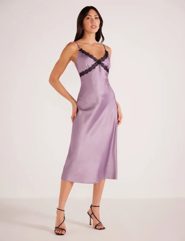 Lillian Lace Trim Midi Dress sold by Plenty