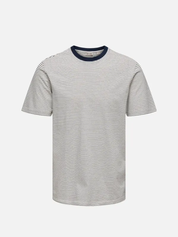 Fred Stripe Shortsleeve T-Shirt made by ONLY & SONS