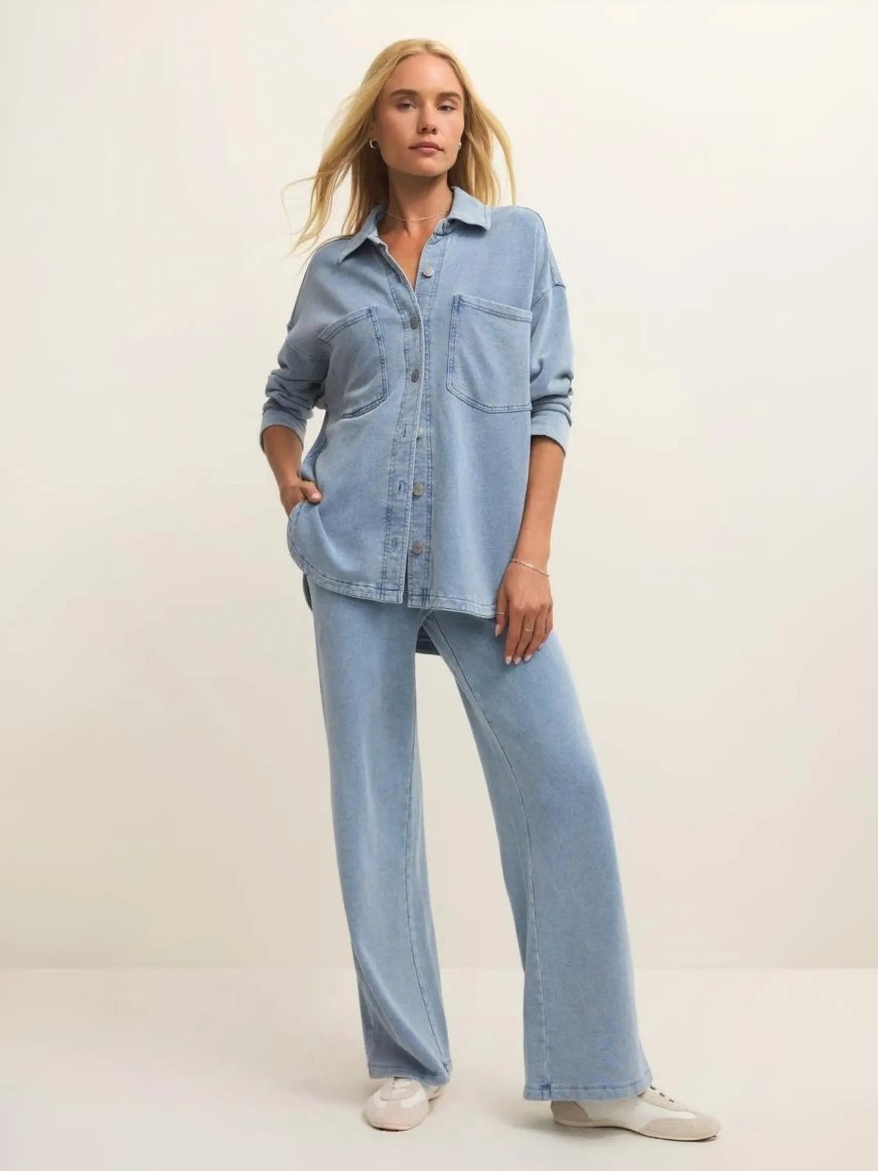 All Day Denim Knit Jacket sold by Plenty